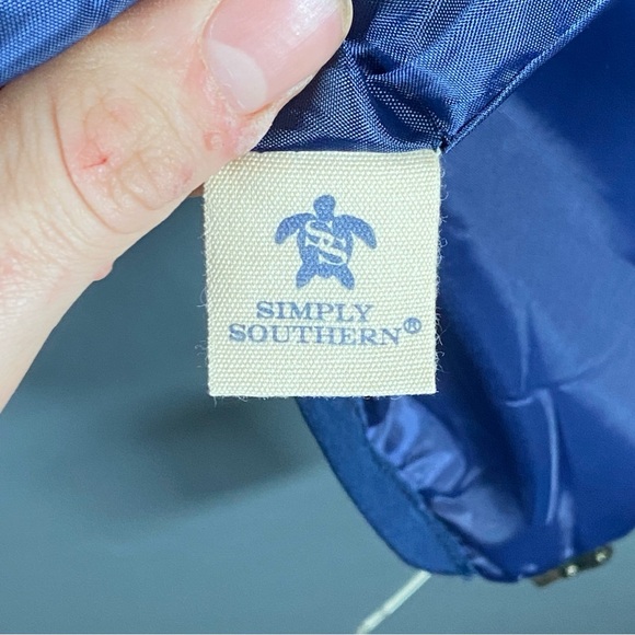 Simply Southern NWT Womens Size Small Full Zip Anchor Print Vest Navy Blue Gold - Picture 7 of 10